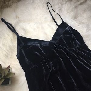 GAP midnight (looks black/navy) velvet slip dress.
